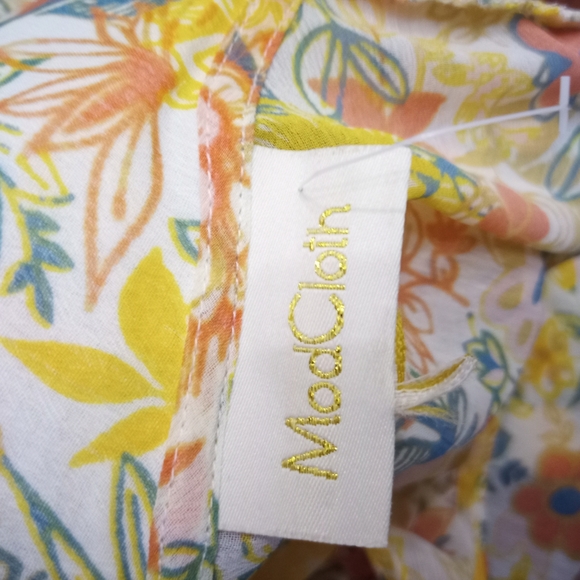 Modcloth Yellow and Blue Floral Dress - Picture 2 of 4